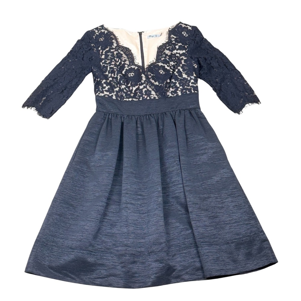 Eliza J. Black Lace Evening Wedding Guest Cocktail Semi Formal Dress Size 6